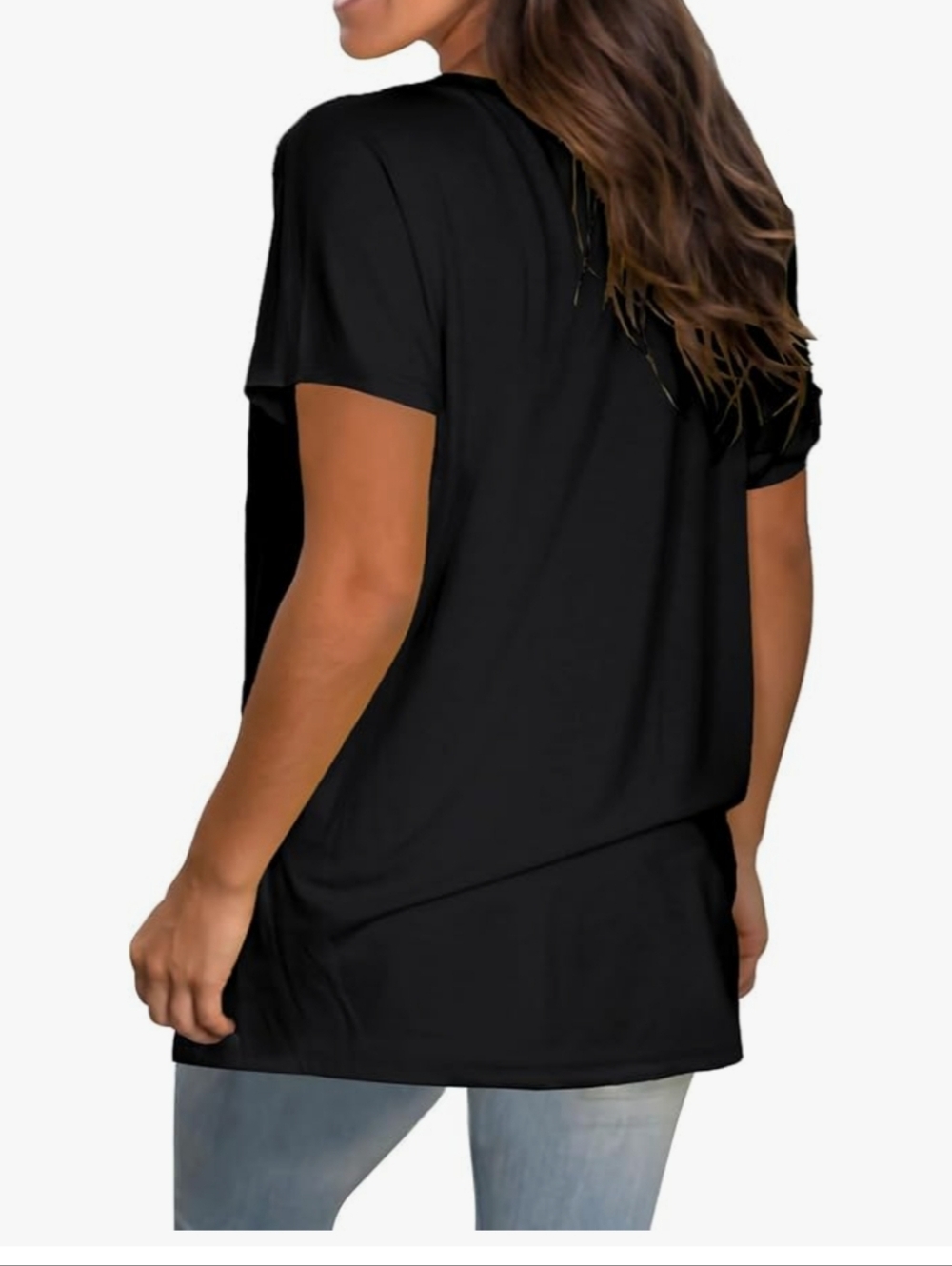 Classic Black V-Neck Women's Top XL 🆕 - Picture 5 of 7